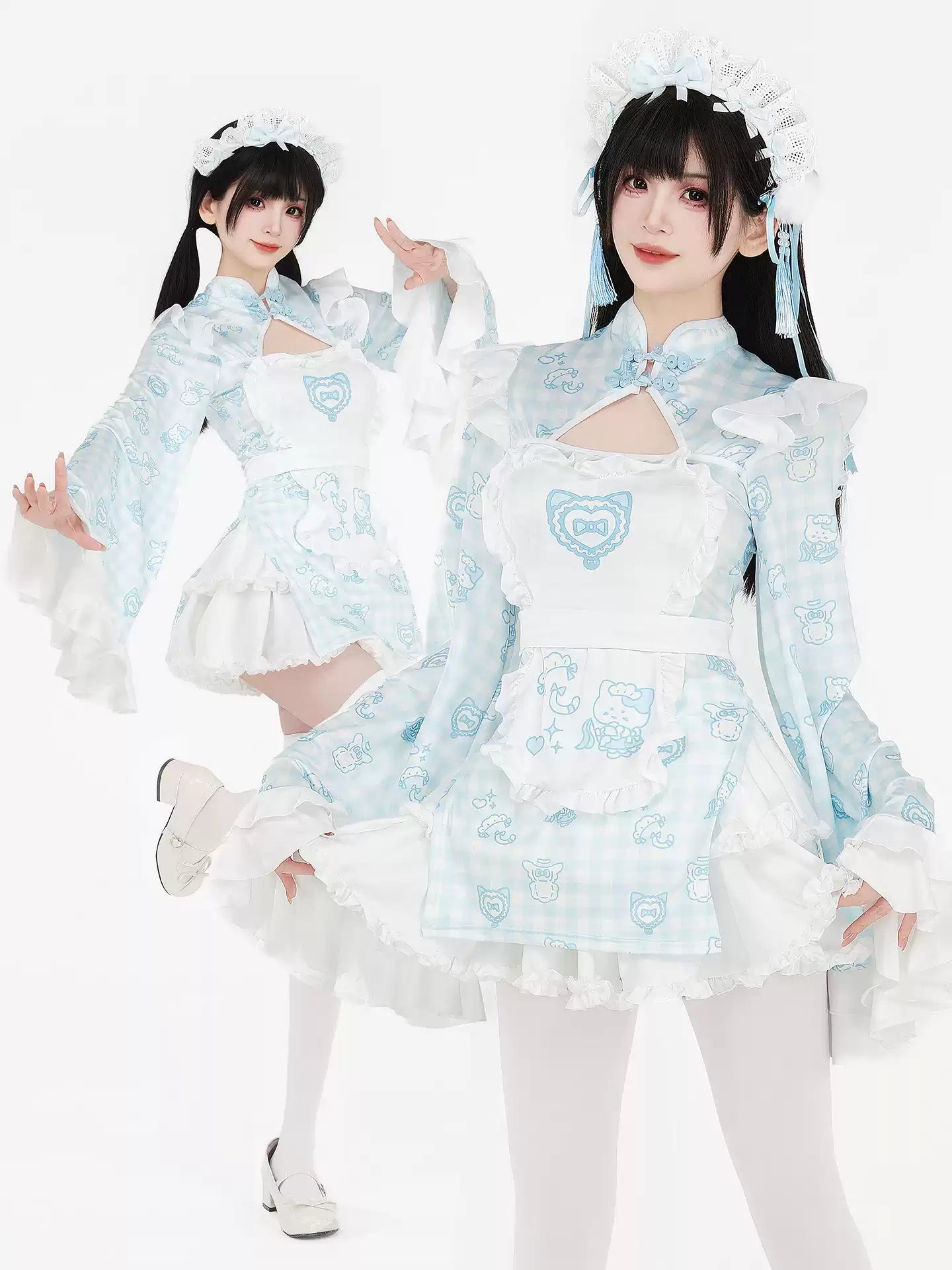 Creamy Neko Chinese Maid Costume Set - Roleplay Costumes BLESSSAFE