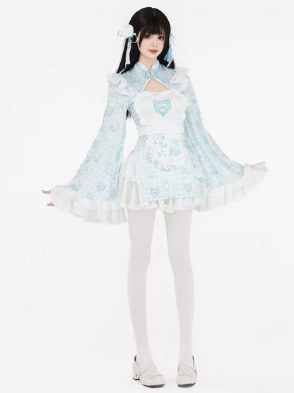 Creamy Neko Chinese Maid Costume Set - Roleplay Costumes BLESSSAFE