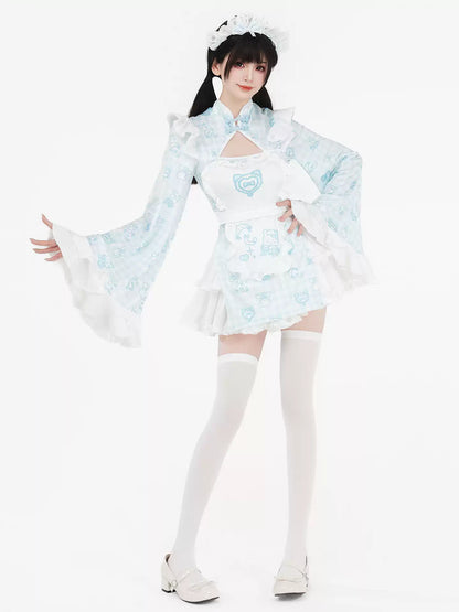 Creamy Neko Chinese Maid Costume Set - Roleplay Costumes BLESSSAFE