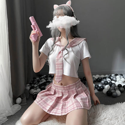 Japanese Anime Shirt and Skirt Outfit - Traditional Schoolgirl Suit Blesssafe