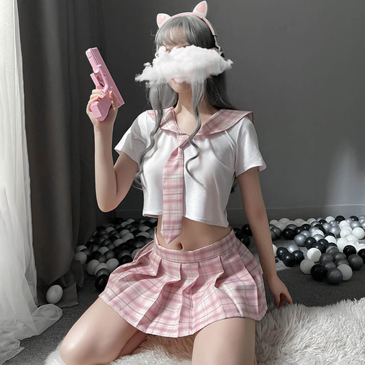 Japanese Anime Shirt and Skirt Outfit - Traditional Schoolgirl Suit Blesssafe