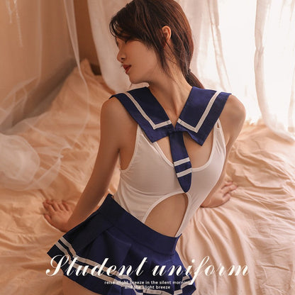 Cutout Schoolgirl Bodysuit Lingerie blesssafe