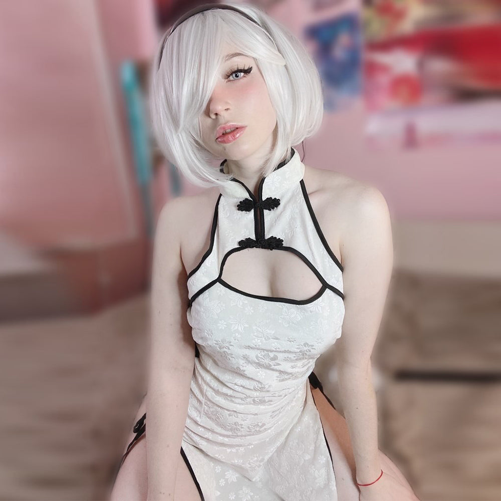 Sexy Chinese Split Cheongsam Dress Hot Hollow Out Qipao Lingerie for Women Blesssafe