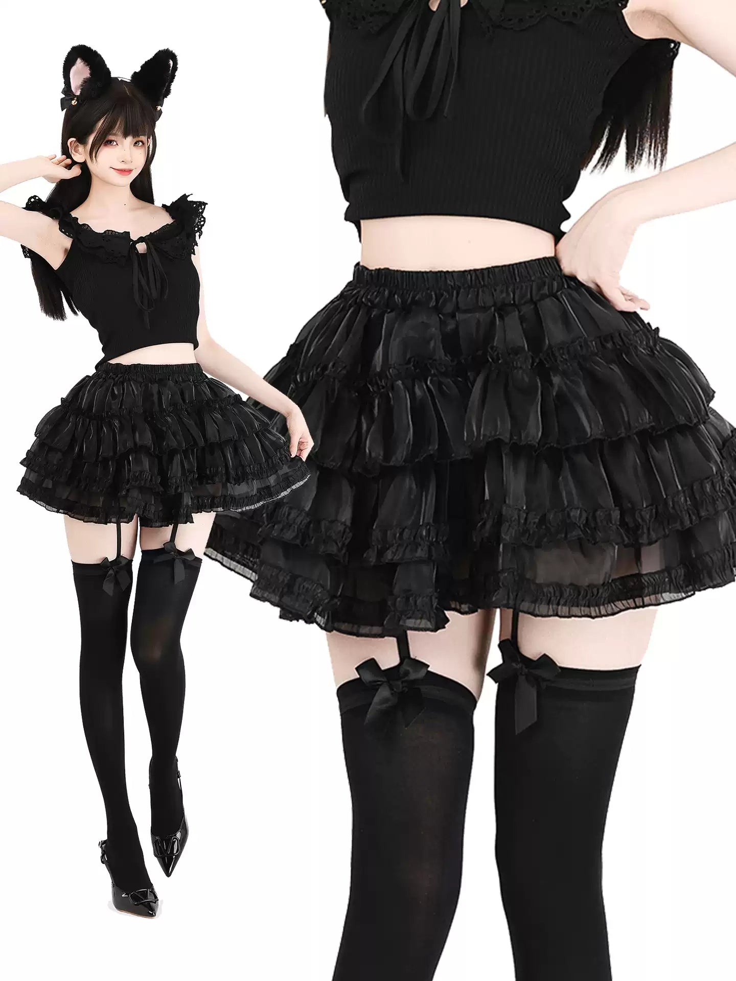 33cm Shiny Tulle Petticoat Tutu Skirt - Club Outfits BLESSSAFE