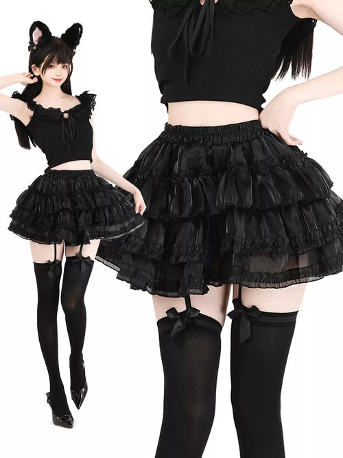 33cm Shiny Tulle Petticoat Tutu Skirt - Club Outfits BLESSSAFE