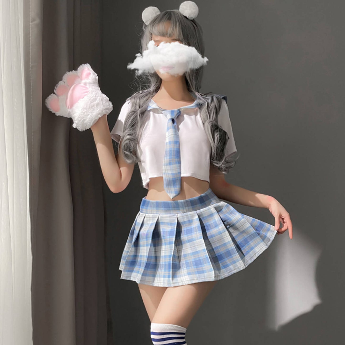 Japanese Anime Shirt and Skirt Outfit - Traditional Schoolgirl Suit Blesssafe