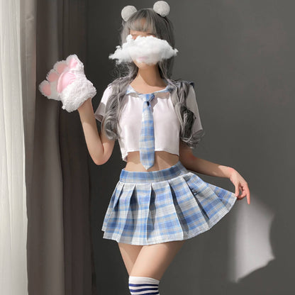 Japanese Anime Shirt and Skirt Outfit - Traditional Schoolgirl Suit Blesssafe