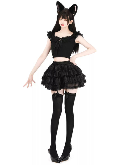 33cm Shiny Tulle Petticoat Tutu Skirt - Club Outfits BLESSSAFE