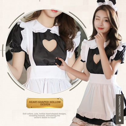 Cat Maid Cosplay Costume Keyhole Mesh Babydoll Nightwear Set Blesssafe