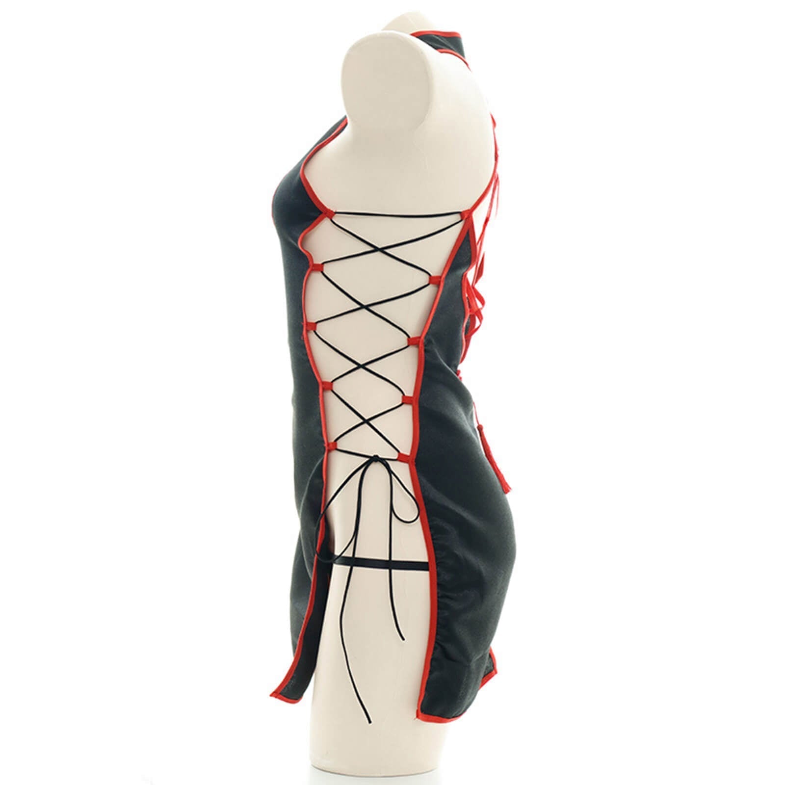 Sexy Chinese Strap Hollow Cheongsam Dress Anime Cosplay Lingerie Traditional Qipao Babydoll Blesssafe
