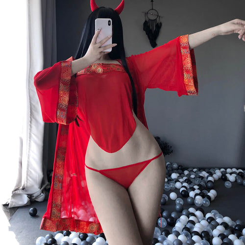Japanese Embroidery Kimono Cosplay Robe