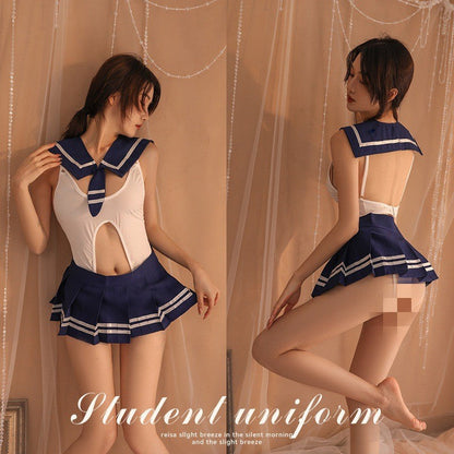 Cutout Schoolgirl Bodysuit Lingerie blesssafe