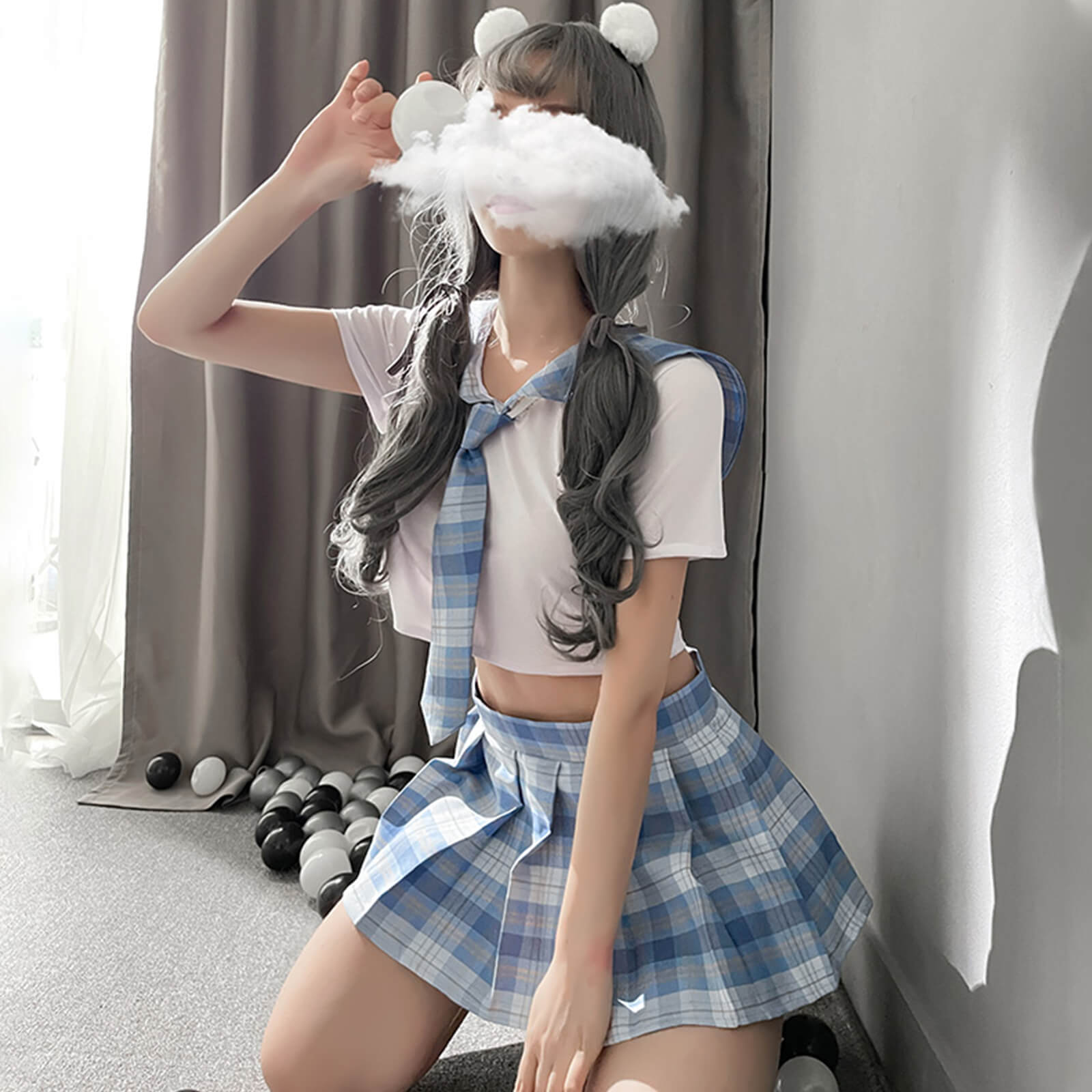 Japanese Anime Shirt and Skirt Outfit - Traditional Schoolgirl Suit Blesssafe