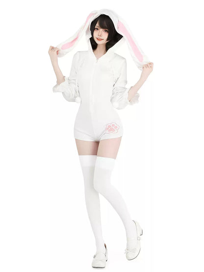 Velvet Furry Bunny Bodysuit Loungewear - Roleplay Costumes BLESSSAFE