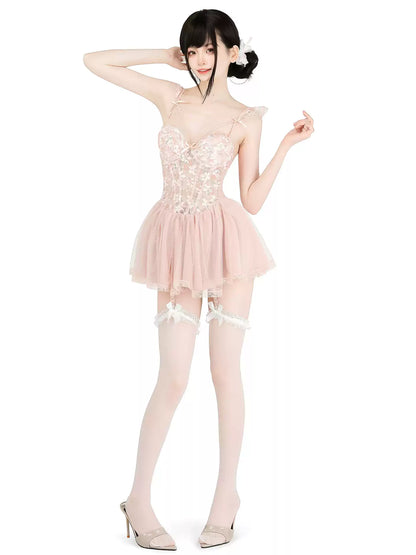 Sweetheart French Corset Underwire Nightgown - Sexy Bedroom Outfits BLESSSAFE