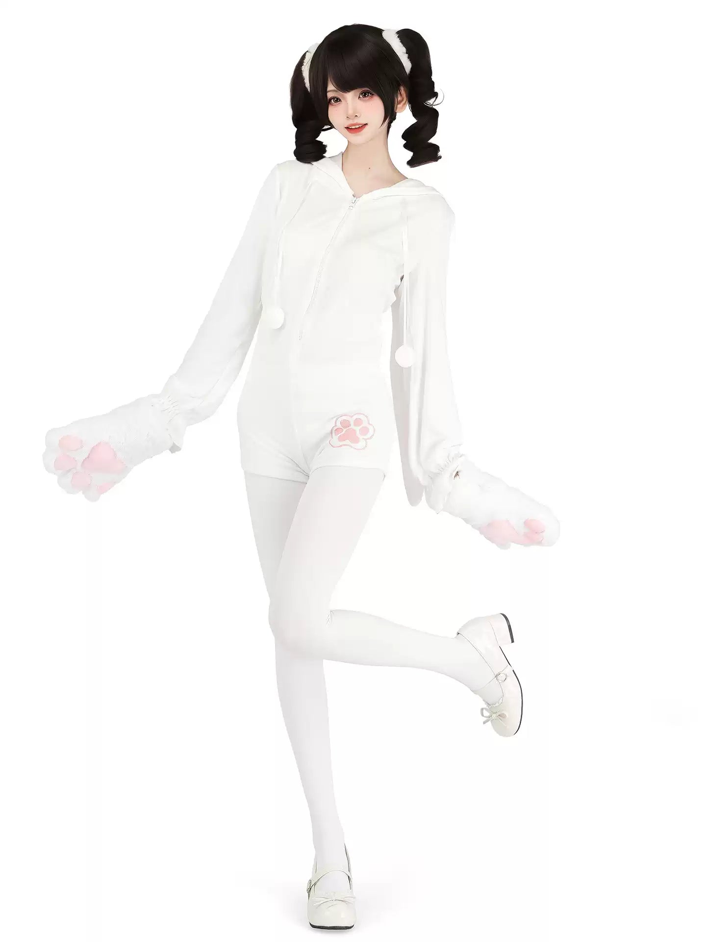 Velvet Furry Bunny Bodysuit Loungewear - Roleplay Costumes BLESSSAFE