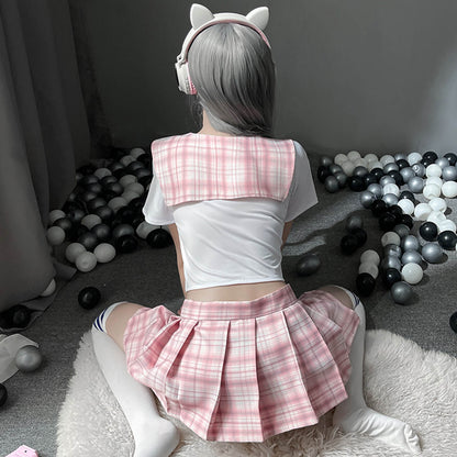 Japanese Anime Shirt and Skirt Outfit - Traditional Schoolgirl Suit Blesssafe