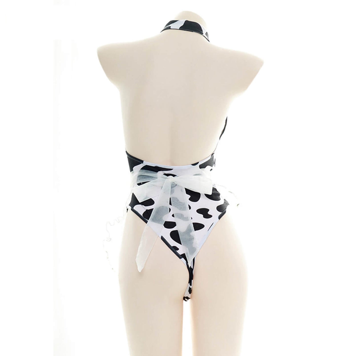 Sexy Cow Print Maid Anime Lingerie Lolita Japanese Hollow Out Cosplay Costume Blesssafe