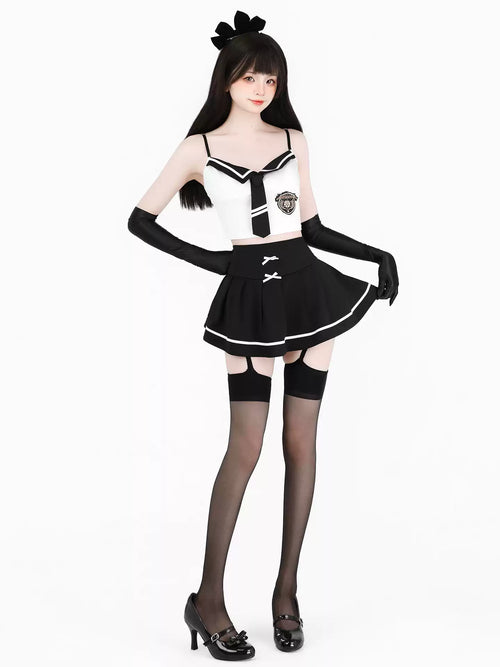 Preppy Otaku Schoolgirl Cami & Skirt Set - Pajamas BLESSSAFE