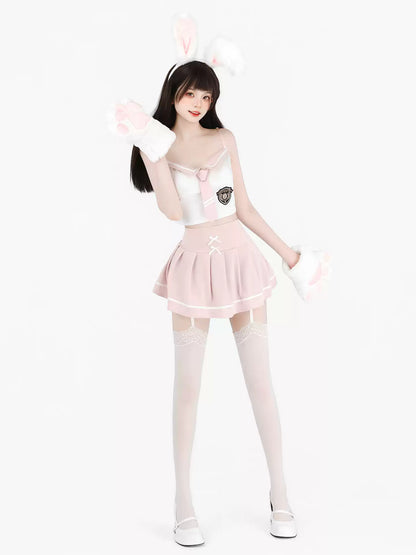 Preppy Otaku Schoolgirl Cami & Skirt Set - Pajamas BLESSSAFE