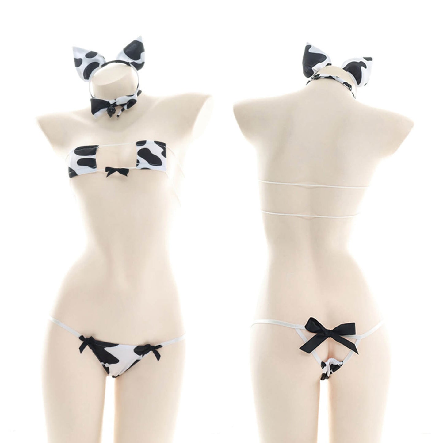 Cow Print Square Anime Lingerie Lolita Japanese Cosplay Bikini Costume Set Blesssafe