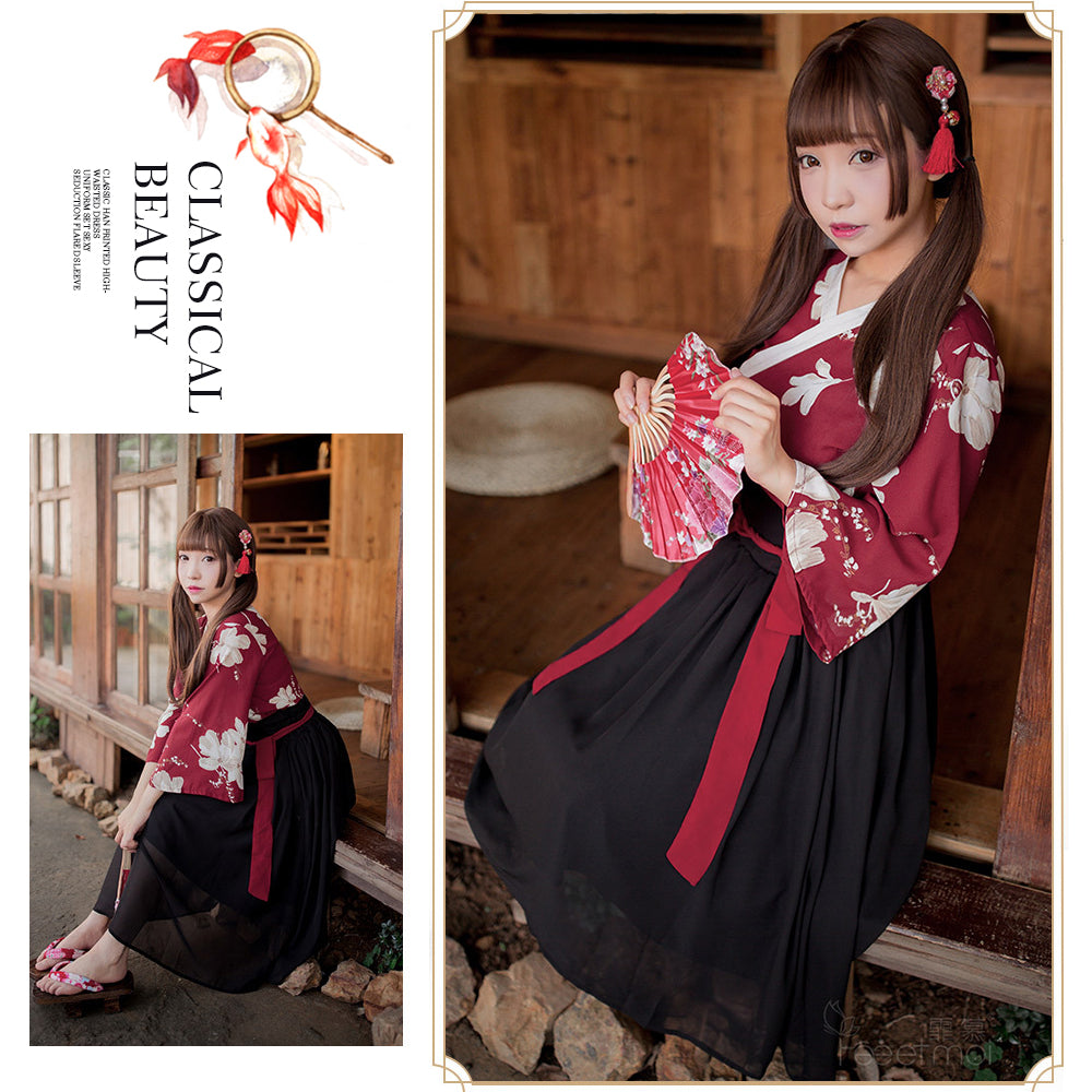 Blesssafe Womens Traditional Chinese Lingerie Hanfu Dress Costume Lolita Anime Cosplay Kimono Outfit Blesssafe