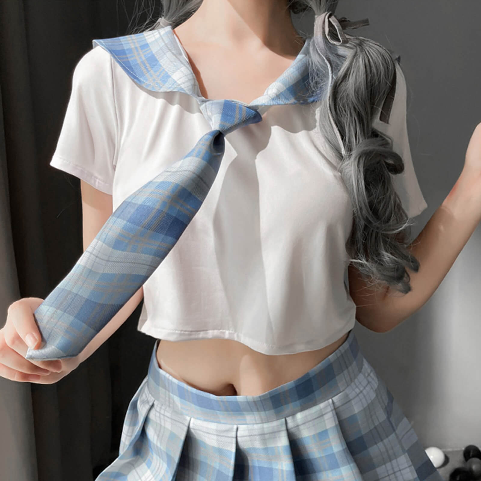 Japanese Anime Shirt and Skirt Outfit - Traditional Schoolgirl Suit Blesssafe
