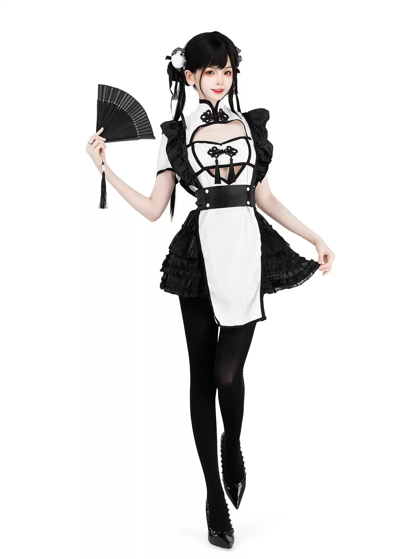 Panda Chef Cheongsam Maid Skirt Set - Roleplay Costumes BLESSSAFE