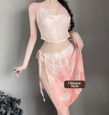 Oriental Blossom Mesh Lingerie blesssafe