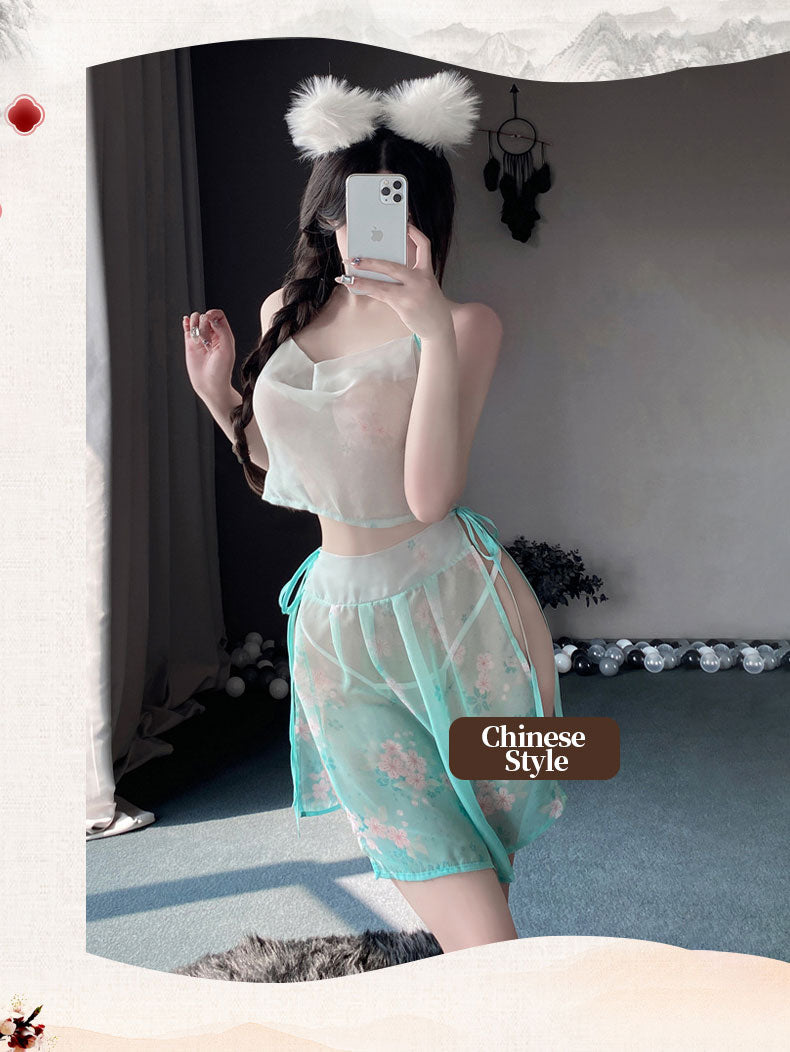 Oriental Blossom Mesh Lingerie blesssafe