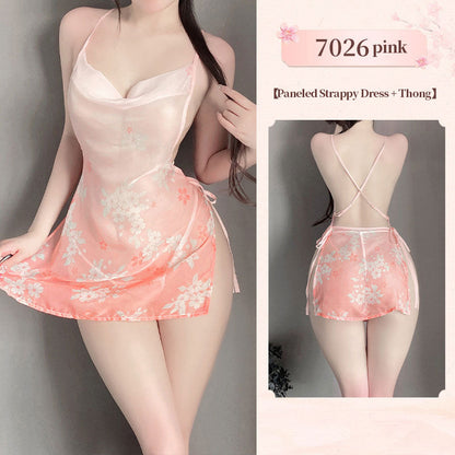 Oriental Sheer Mini Dress Set blesssafe