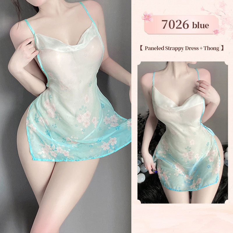 Oriental Sheer Mini Dress Set blesssafe