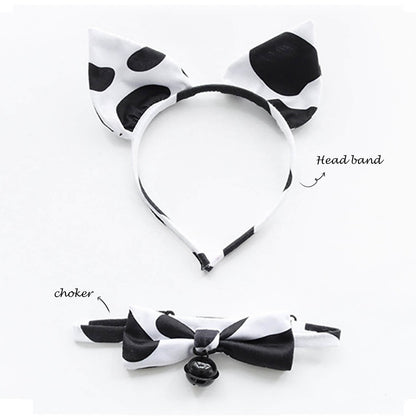 Cow Print Square Anime Lingerie Lolita Japanese Cosplay Bikini Costume Set Blesssafe