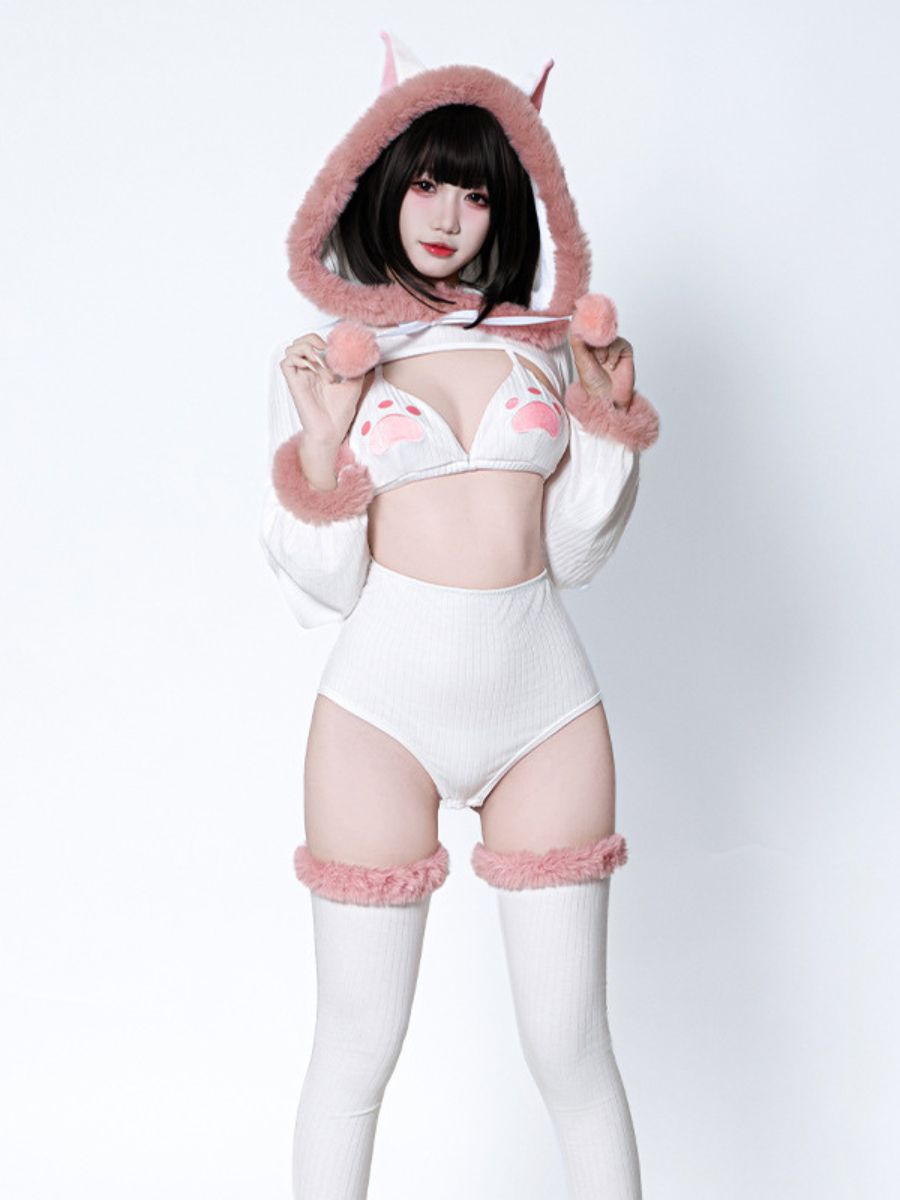 Anime Neko Cat Bodysuit Lingerie Set blesssafe