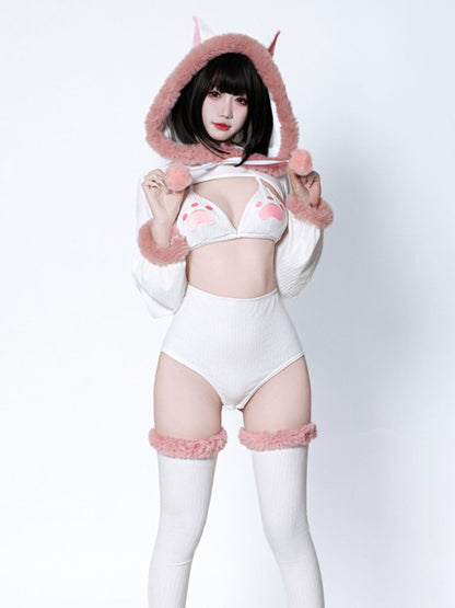Anime Neko Cat Bodysuit Lingerie Set blesssafe
