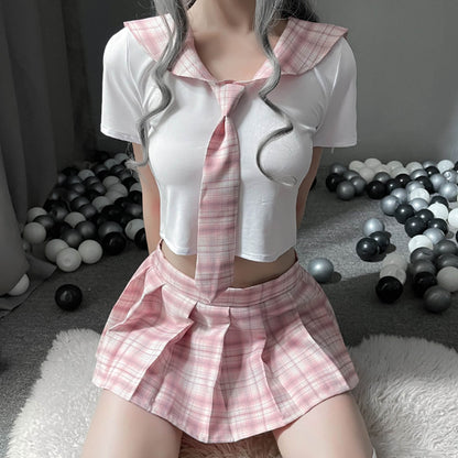 Japanese Anime Shirt and Skirt Outfit - Traditional Schoolgirl Suit Blesssafe