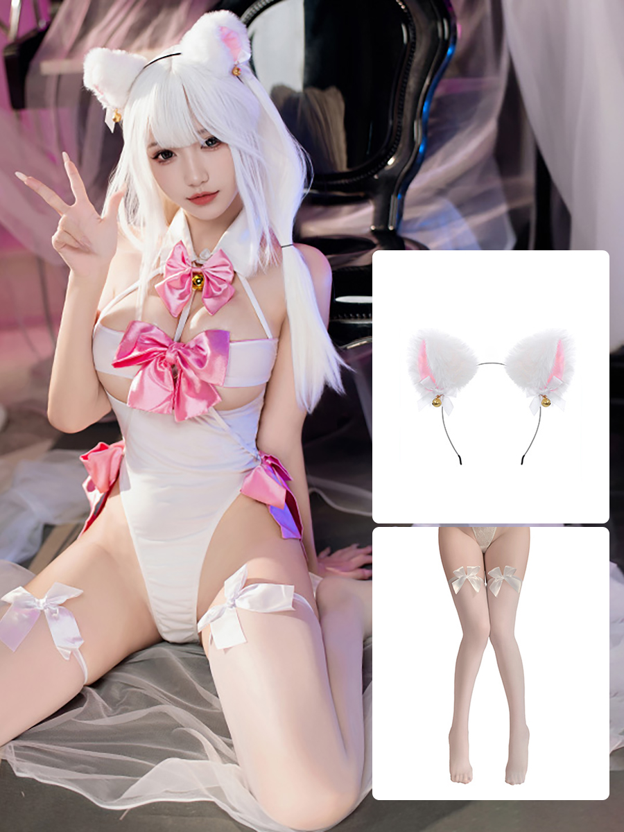 Ribbon Bow Cupless Teddy Lingerie Bodysuit blesssafe