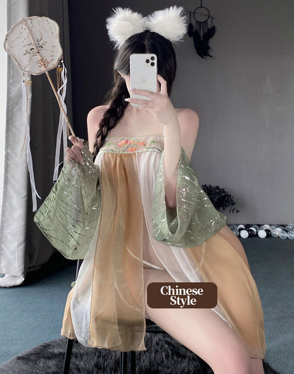 Hanfu-Inspired Sheer Ruqun Lingerie blesssafe