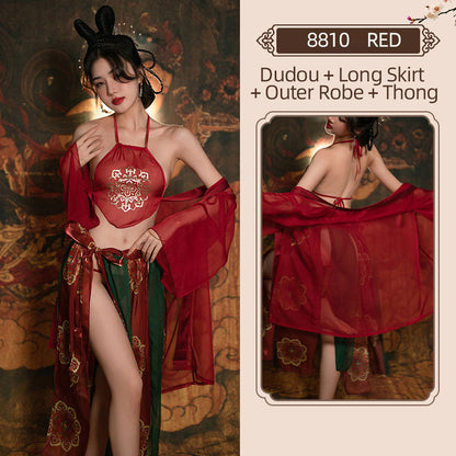 Red Hanfu-Inspired Lingerie Set blesssafe