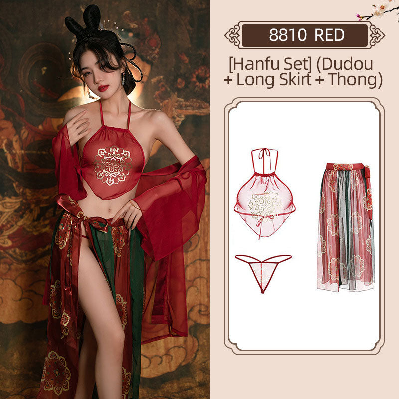 Red Hanfu-Inspired Lingerie Set blesssafe