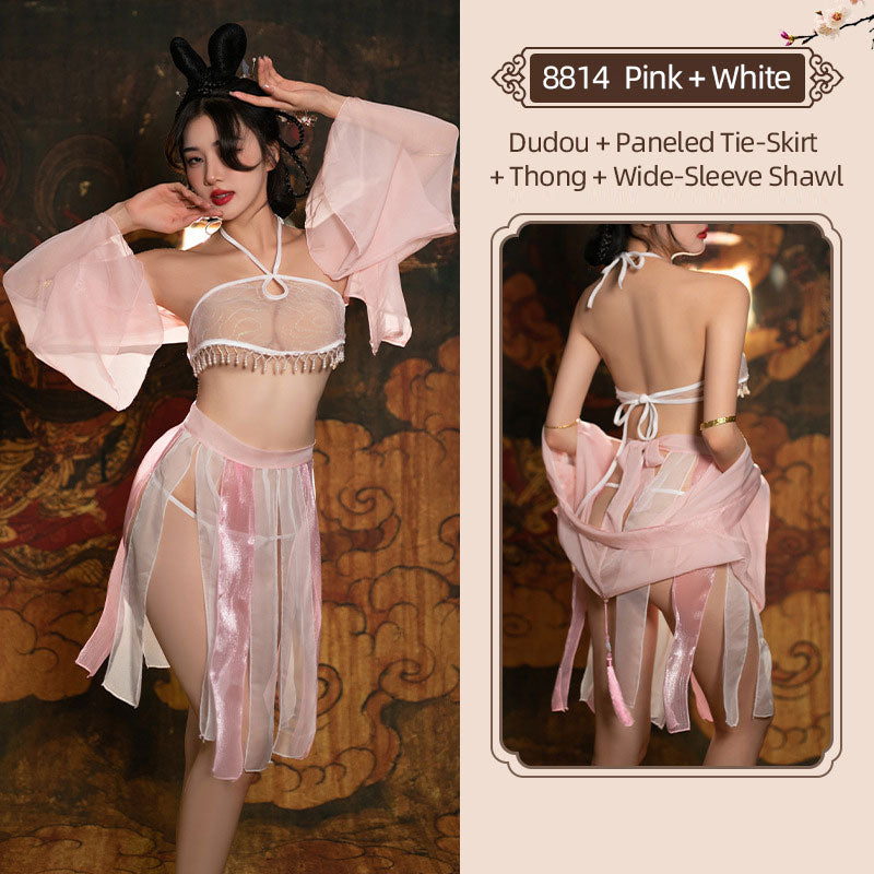 Pink Oriental Lingerie with Tassels blesssafe