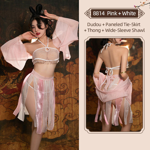Pink Oriental Lingerie with Tassels blesssafe