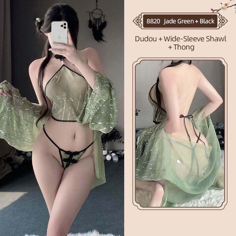 Jade Green Oriental Lingerie Set blesssafe
