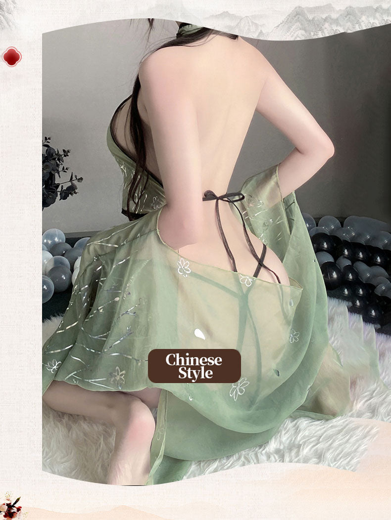 Jade Green Oriental Lingerie Set blesssafe