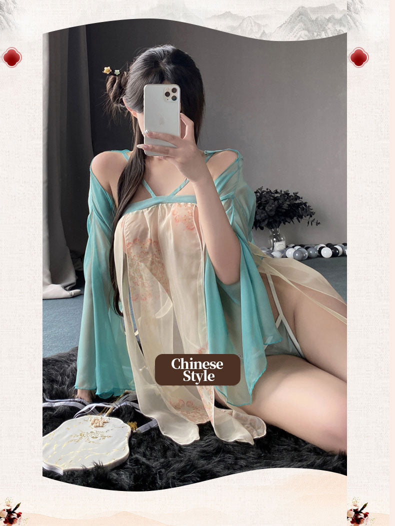 Hanfu-Inspired Sheer Ruqun & Thong blesssafe
