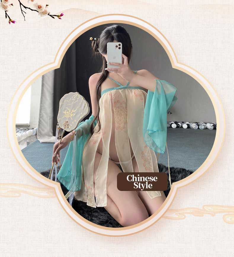 Hanfu-Inspired Sheer Ruqun & Thong blesssafe