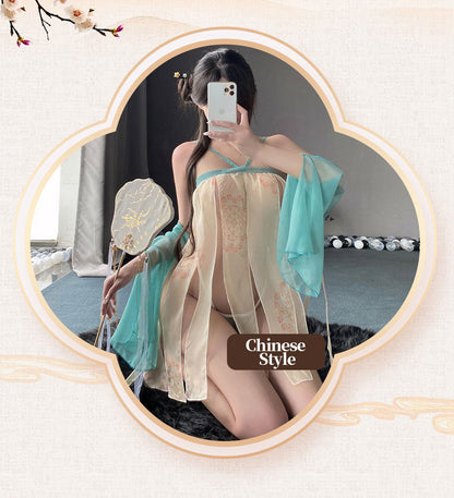 Hanfu-Inspired Sheer Ruqun & Thong blesssafe