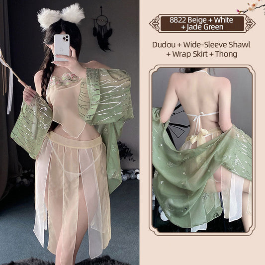 Sheer Hanfu Lingerie with Shawl blesssafe