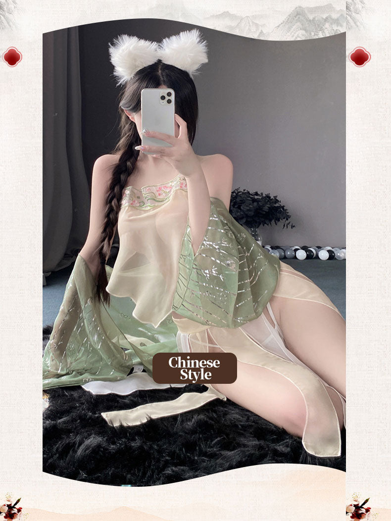 Sheer Hanfu Lingerie with Shawl blesssafe