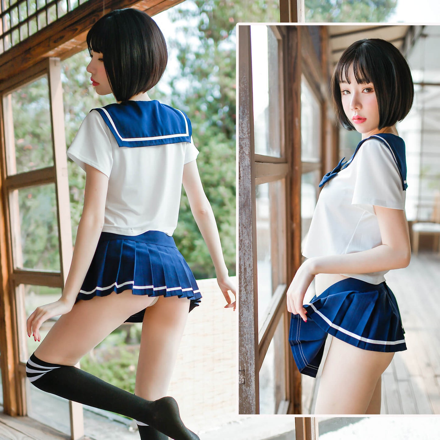 Cute Mini Sailor Cosplay Uniform - Short Pleated Anime Dress Blesssafe